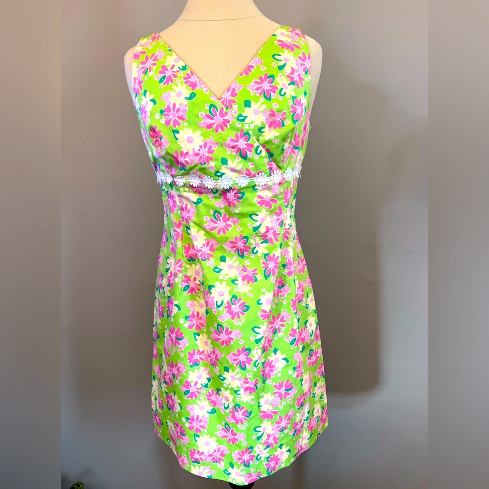 Lilly Pulitzer White Label Rhino Print Sleeveless Shift Dress Size 6
